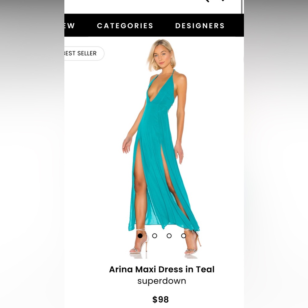 Arina Maxi Dress in Teal, Size Small